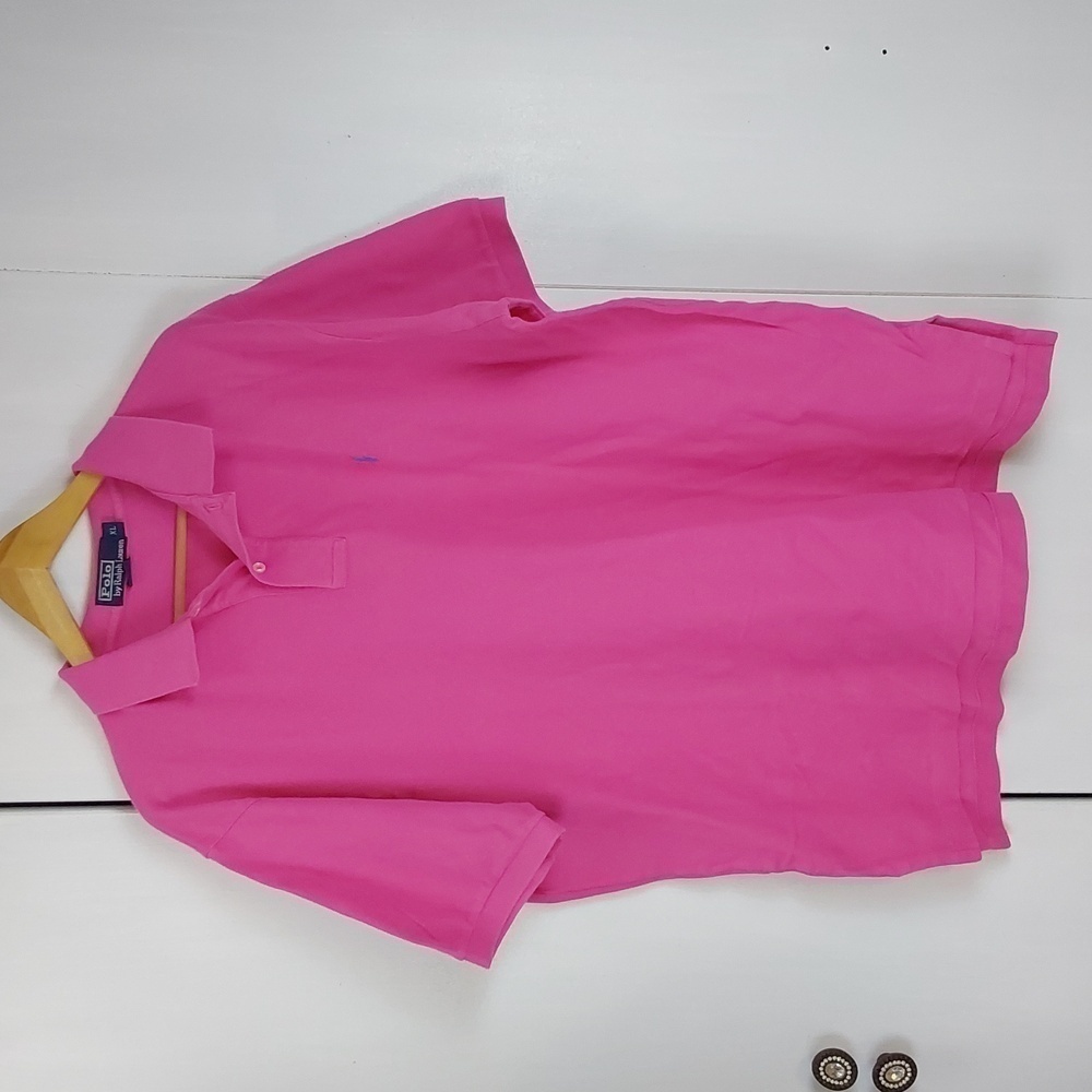 Polo Ralph Lauren| Mens Bright Pink Polo Shirt Blue PONY Preppy Sz.XL